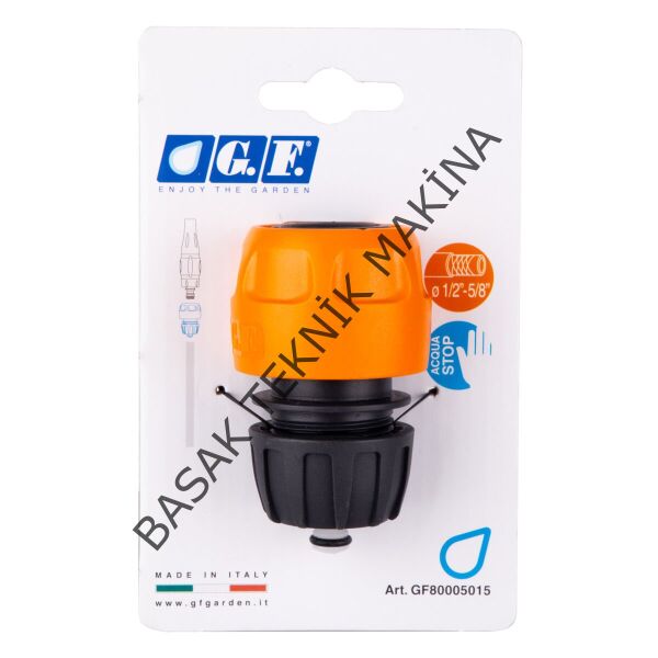 HORTUM ADAPTÖRÜ 1/2''-5/8'' SU STOPLU