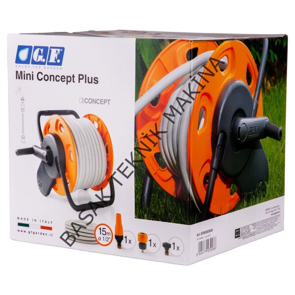 GF Mini Plus Hortum Makarası 1/2'' 15m Hortumlu Taşınabilir Set