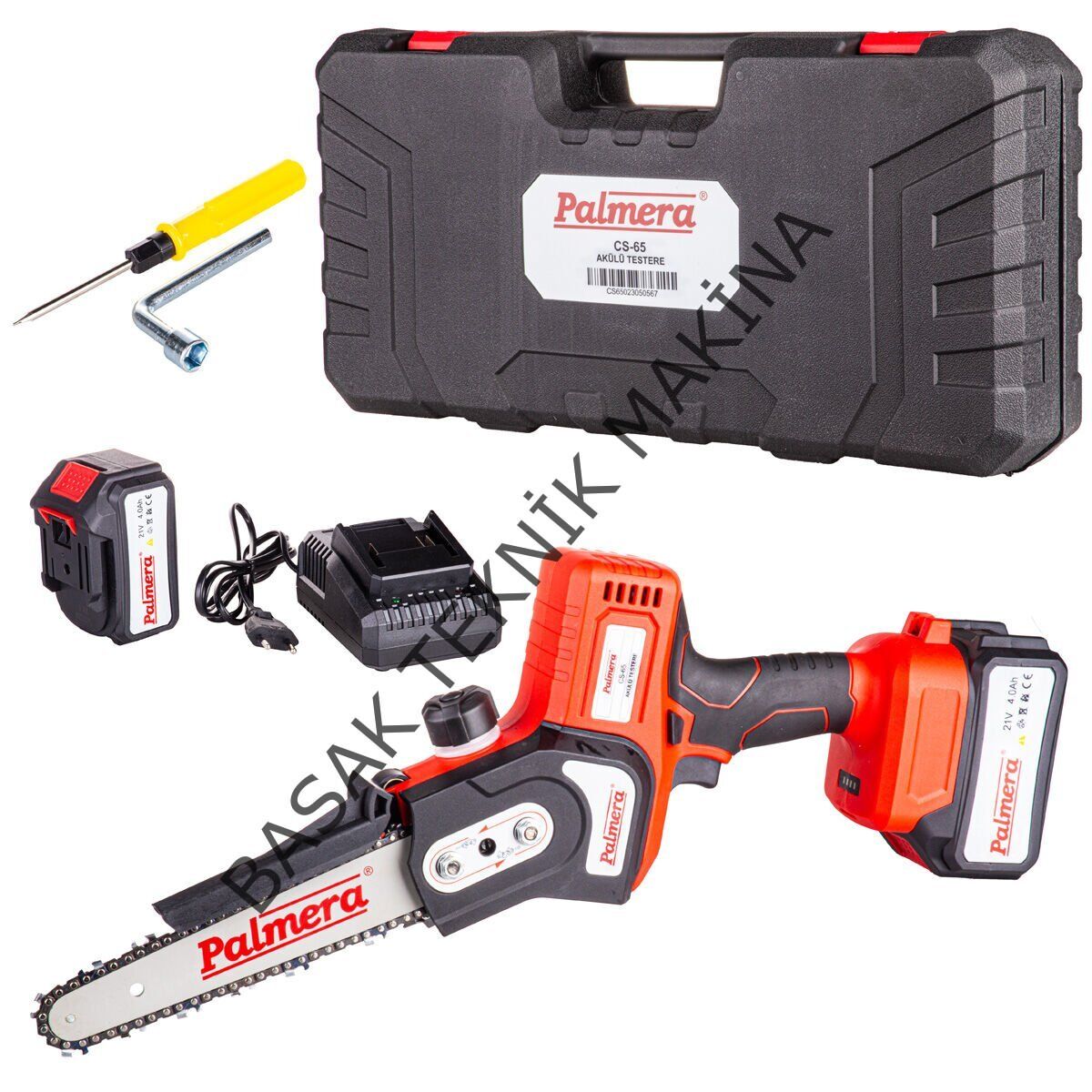 CS-65 AKÜLÜ TESTERE 4.0 Ah+ŞARJ CİHAZI ÇİFT AKÜLÜ