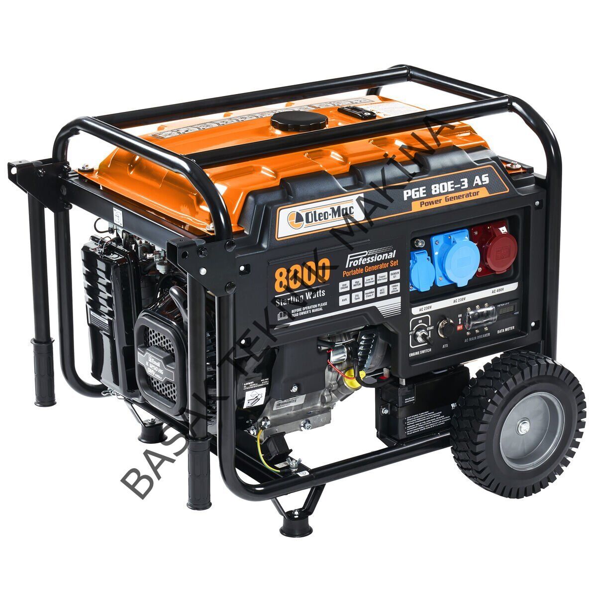 Oleo-Mac PGE 80E-3 Dual Jeneratör 8.12 kVA Marşlı Trifaze + Monofaze