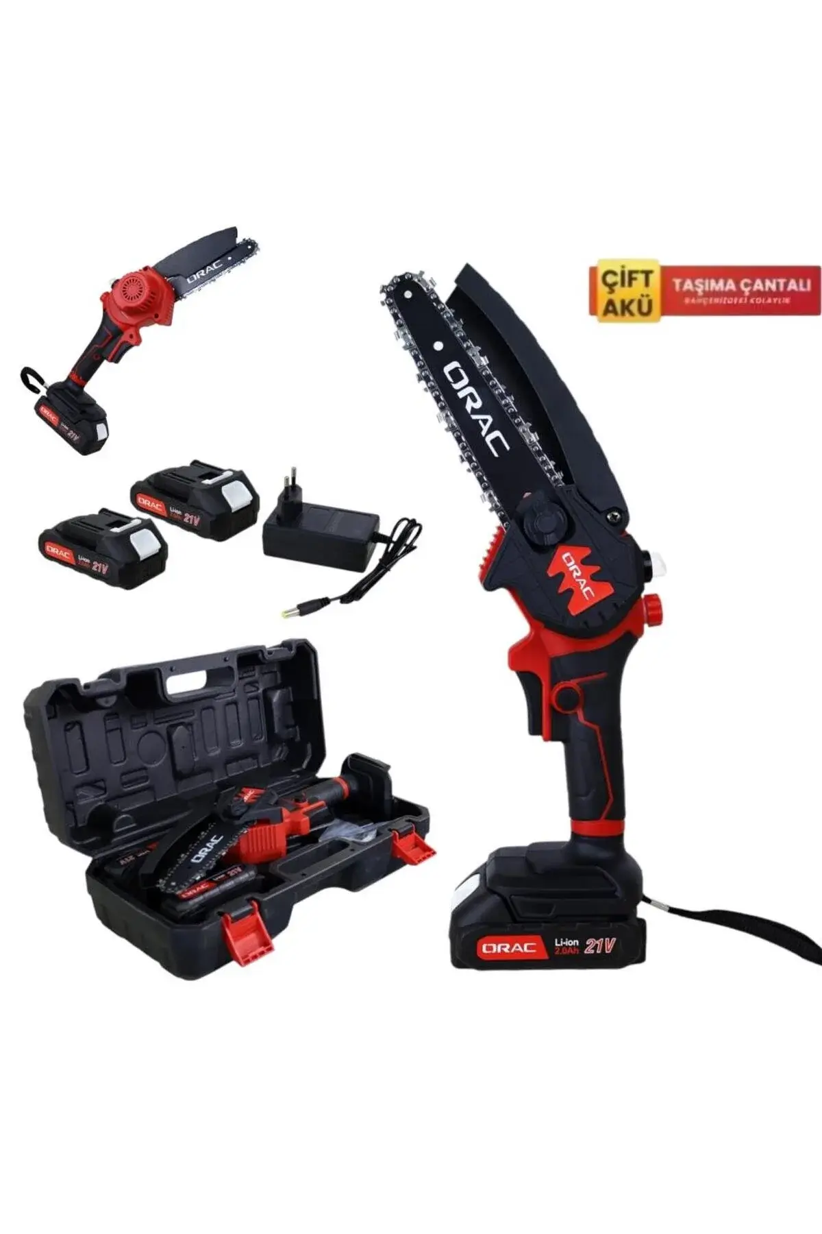 Orac Omt.Ocs216 Akülü Budama Testeresi 21V 2x2Ah 6''