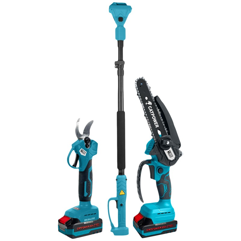 Catpower 1520 Kömürsüz Akülü Dal Budama ve Zincirli Testere Seti 20V 2.0Ah (Teleskopik)