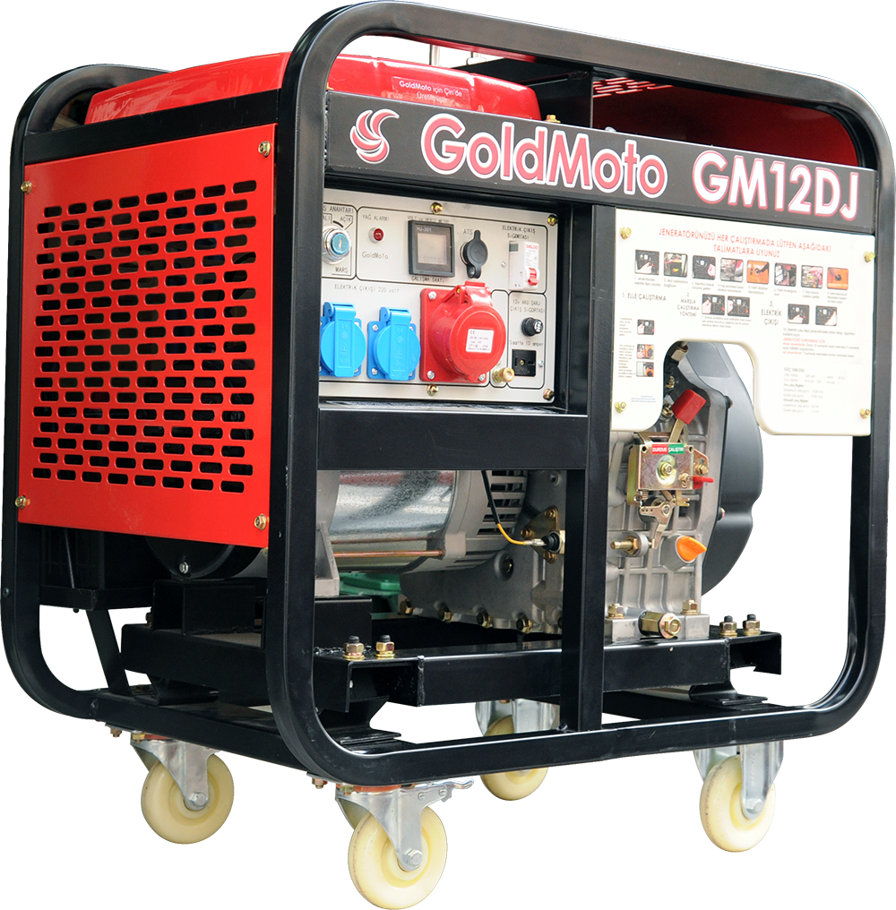GoldMoto GM12DJ Dizel Jeneratör 10 kVA Monofaze Marşlı ATS Uyumlu
