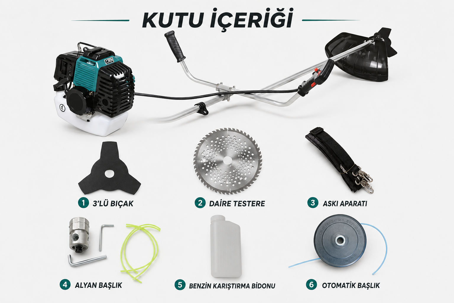 Catpower 2032 Motorlu Yan Tırpan 2.3 HP 52 cc Benzinli