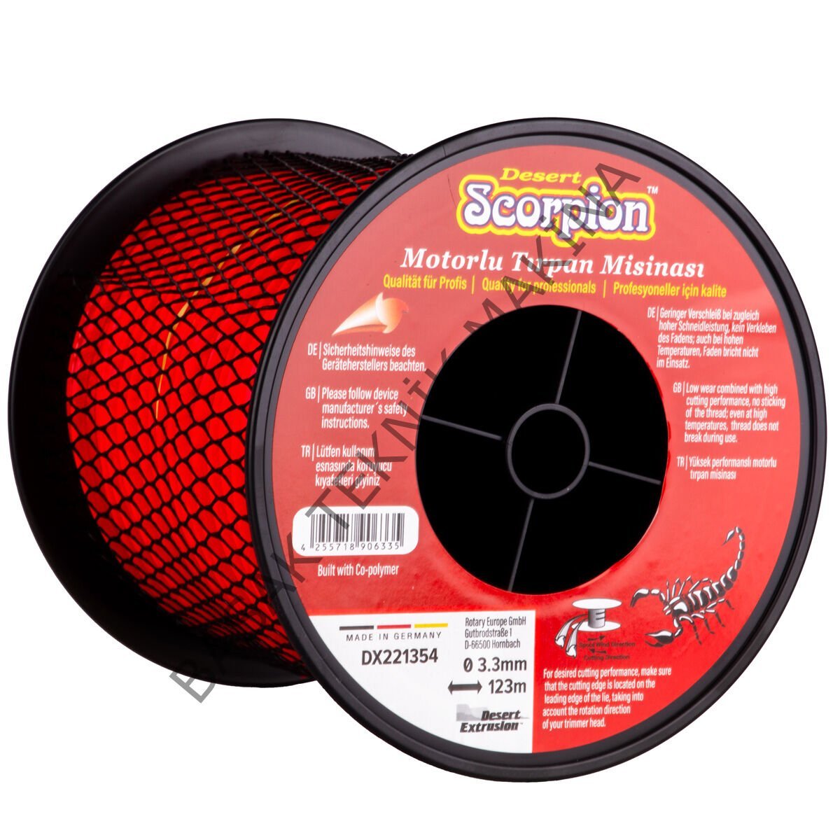 MİSİNA 3.3mm 123m KIRMIZI 3 KÖŞE SCORPION