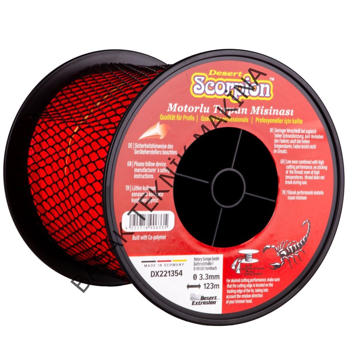 MİSİNA 3.3mm 123m KIRMIZI 3 KÖŞE SCORPION