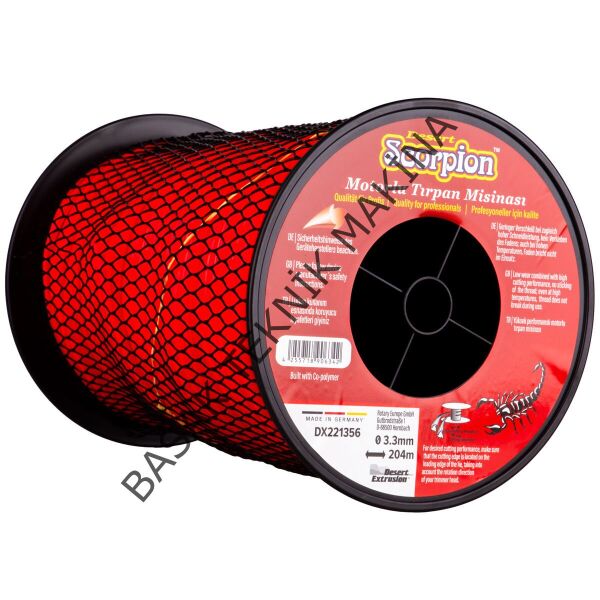 MİSİNA 3.3mm 204m KIRMIZI 3 KÖŞE SCORPION