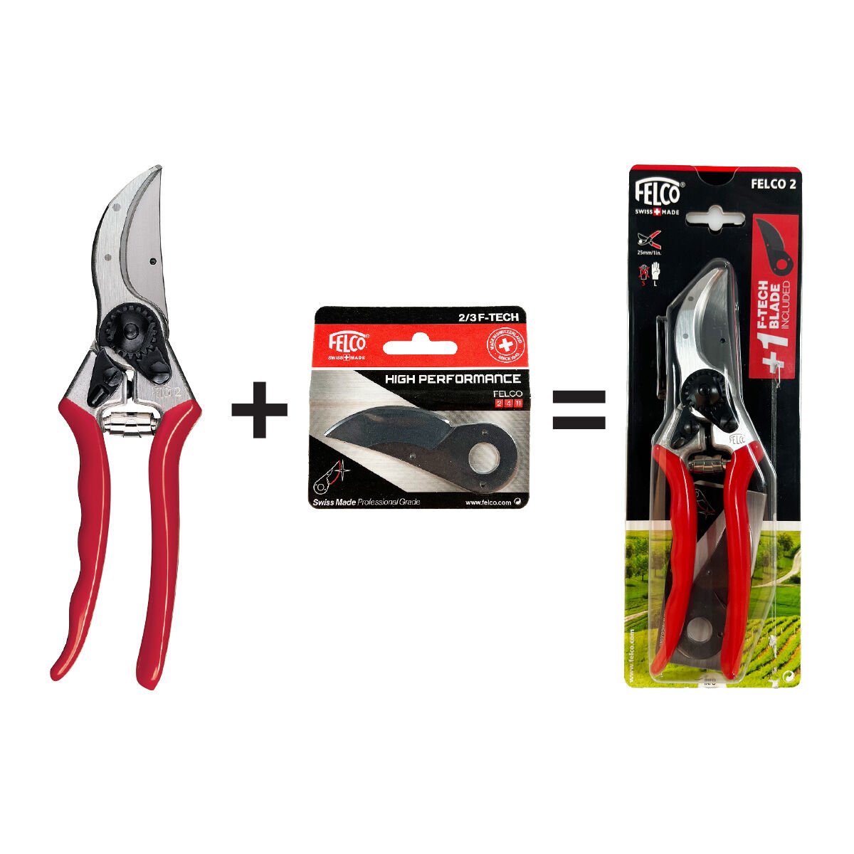 Felco 2 Budama Makası + F-Tech Üst Bıçak Hediyeli Profesyonel