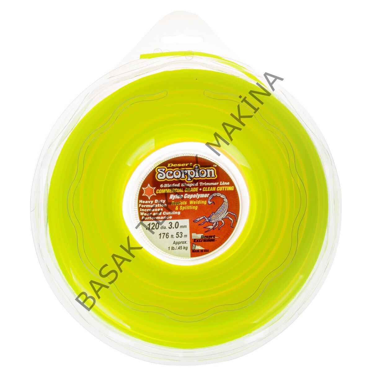 MİSİNA 3.3mm 45m SARI 6 KÖŞE SCORPION