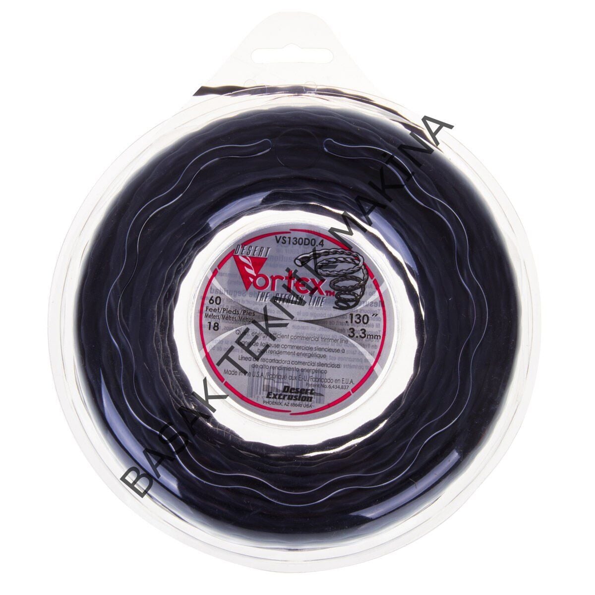 MİSİNA 3.3mm 18m SİYAH BURGULU VORTEX